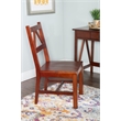 Pemberly Row Set of 2 Pine Wood 1-Drawer Desk and Chair in Tobacco Brown