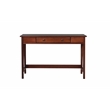 Pemberly Row Set of 2 Pine Wood 1-Drawer Desk and Chair in Tobacco Brown