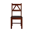 Pemberly Row Set of 2 Pine Wood 1-Drawer Desk and Chair in Tobacco Brown