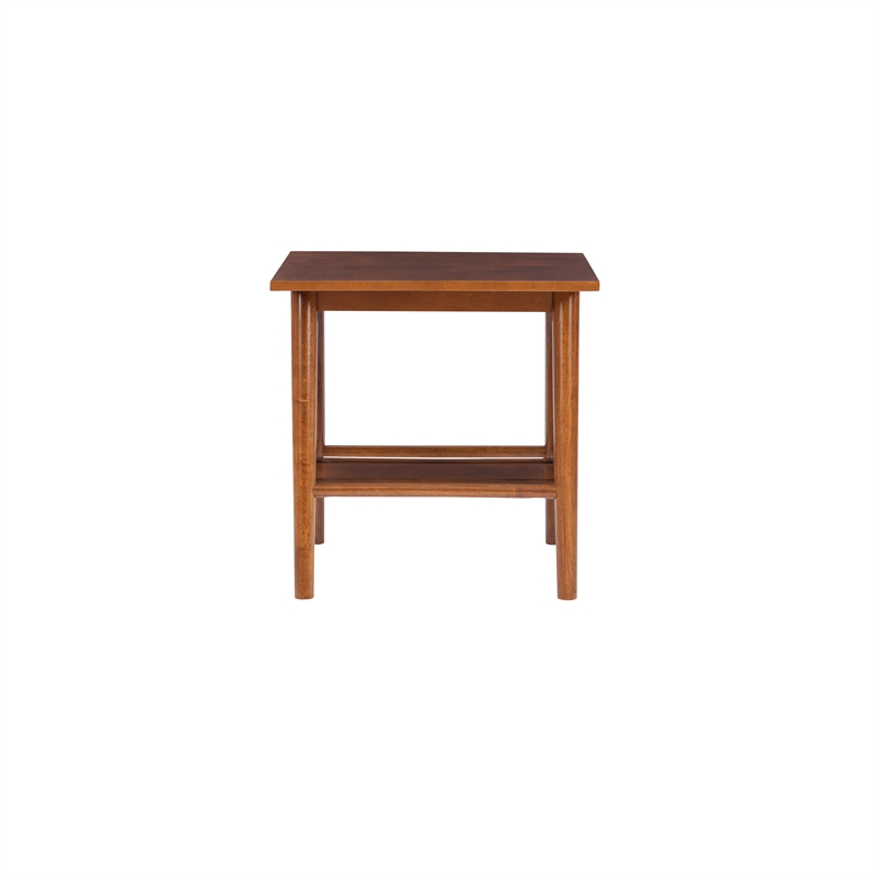 Pemberly Row 4-Piece Wood Living Room Furniture Set in Stained Brown