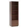 Pemberly Row Set of 3 Brown Wood Bookcases with 1-Drawer & Media Storage Console