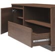 Pemberly Row Set of 3 Brown Wood Bookcases with 1-Drawer & Media Storage Console