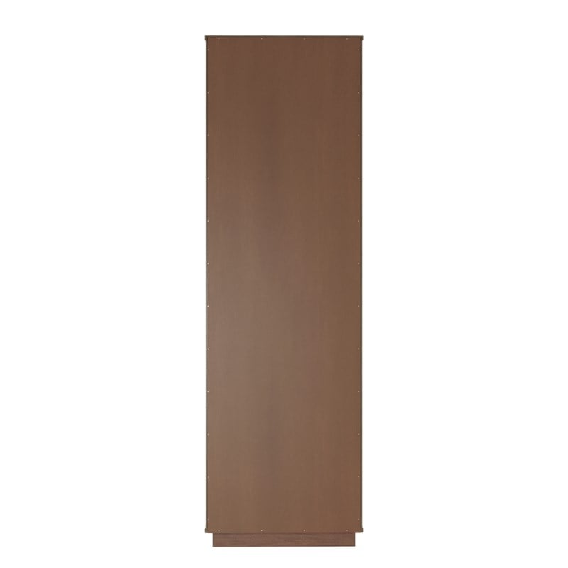 Pemberly Row Set of 3 Brown Wood Bookcases with 1-Drawer & Media Storage Console
