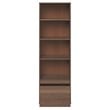 Pemberly Row Set of 3 Brown Wood Bookcases with 1-Drawer & Media Storage Console