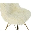 Pemberly Row Set of 2 Writing Desk with Criss Cross Legs & Faux Fur Accent Chair