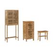 Pemberly Row 3-Piece Bamboo Bathroom Storage & Organization Set in Natural Brown