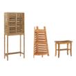 Pemberly Row 3-Piece Bamboo Bathroom Storage & Organization Set in Natural Brown