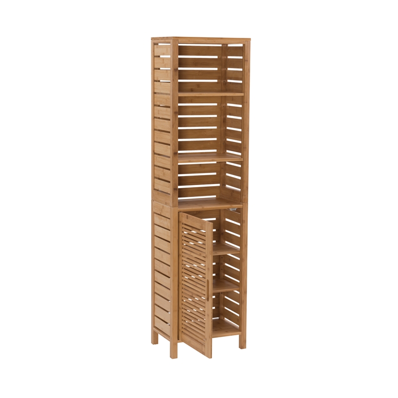 Pemberly Row 3-Piece Bamboo Bathroom Storage & Organization Set in Natural Brown