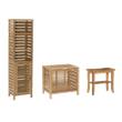 Pemberly Row 3-Piece Bamboo Bathroom Storage & Organization Set in Natural Brown