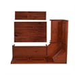 Pemberly Row 4-Piece Corner Walnut Dining Nook with Cushion Set in Blue