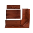 Pemberly Row 4-Piece Corner Walnut Dining Nook with Cushion Set in Black