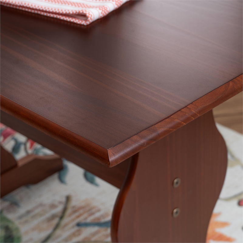 Pemberly Row 4-Piece Corner Walnut Dining Nook with Cushion Set in Black