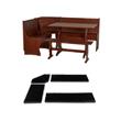 Pemberly Row 4-Piece Corner Walnut Dining Nook with Cushion Set in Black