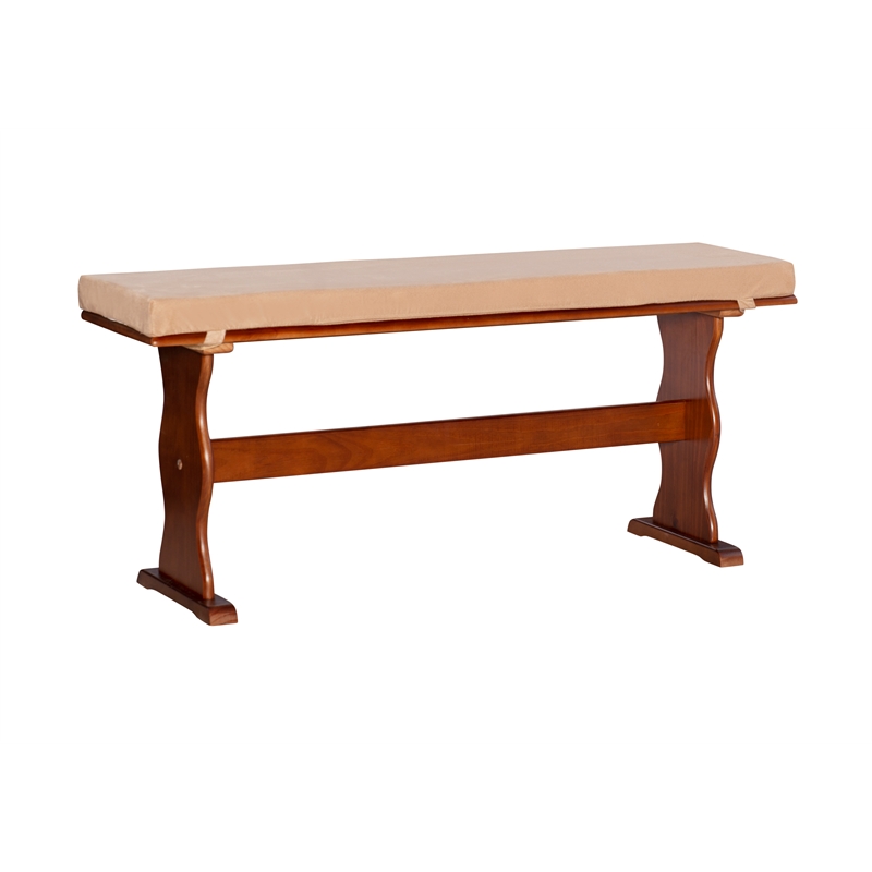 Pemberly Row 4-Piece Corner Natural Dining Nook with Cushion Set in Beige