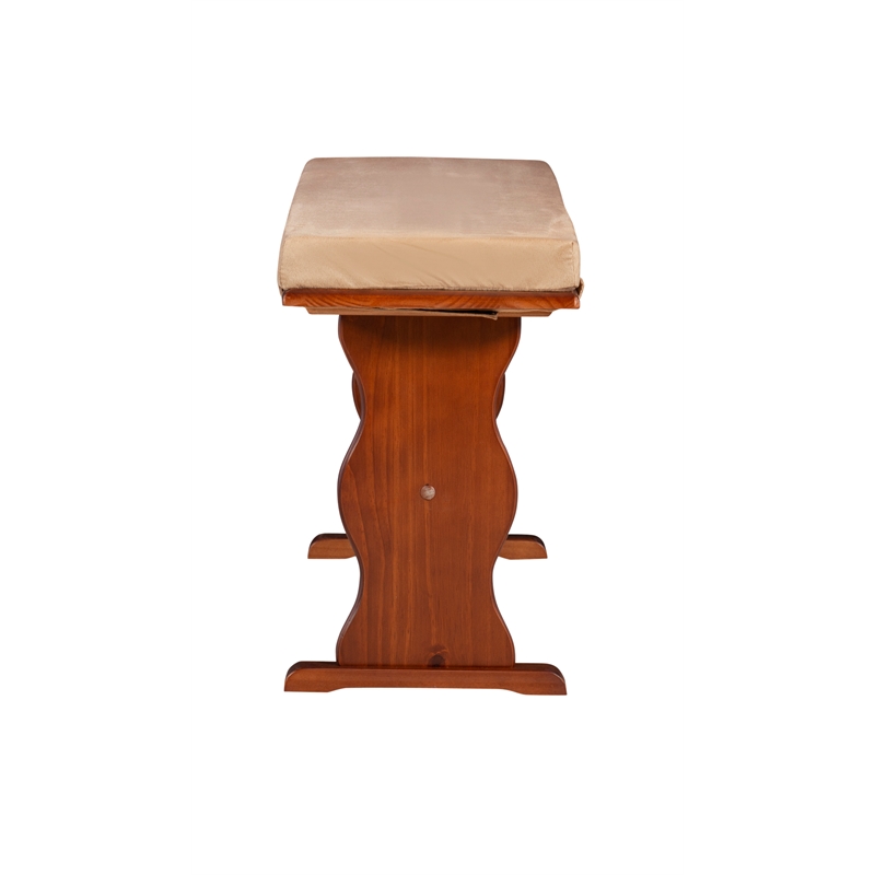 Pemberly Row 4-Piece Corner Natural Dining Nook with Cushion Set in Beige
