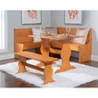 Pemberly Row 4-Piece Corner Natural Dining Nook with Cushion Set in Beige