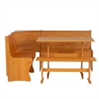 Pemberly Row 4-Piece Corner Natural Dining Nook with Cushion Set in Beige