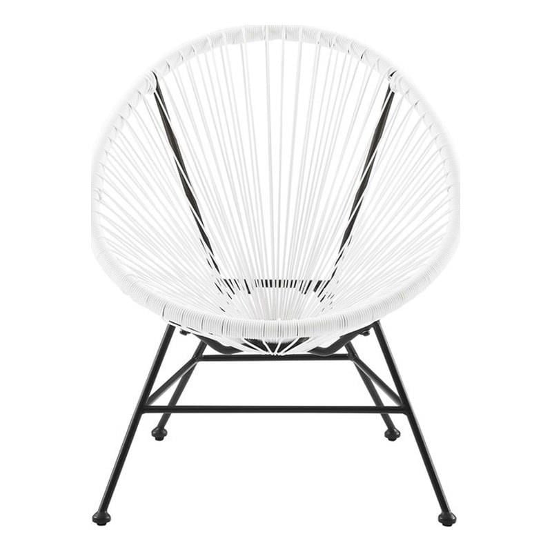 Pemberly Row Set of 3 Outdoor Wicker Roping Steel Frame Oval Chairs & Loveseat