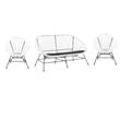 Pemberly Row Set of 3 Outdoor Wicker Roping Steel Frame Oval Chairs & Loveseat