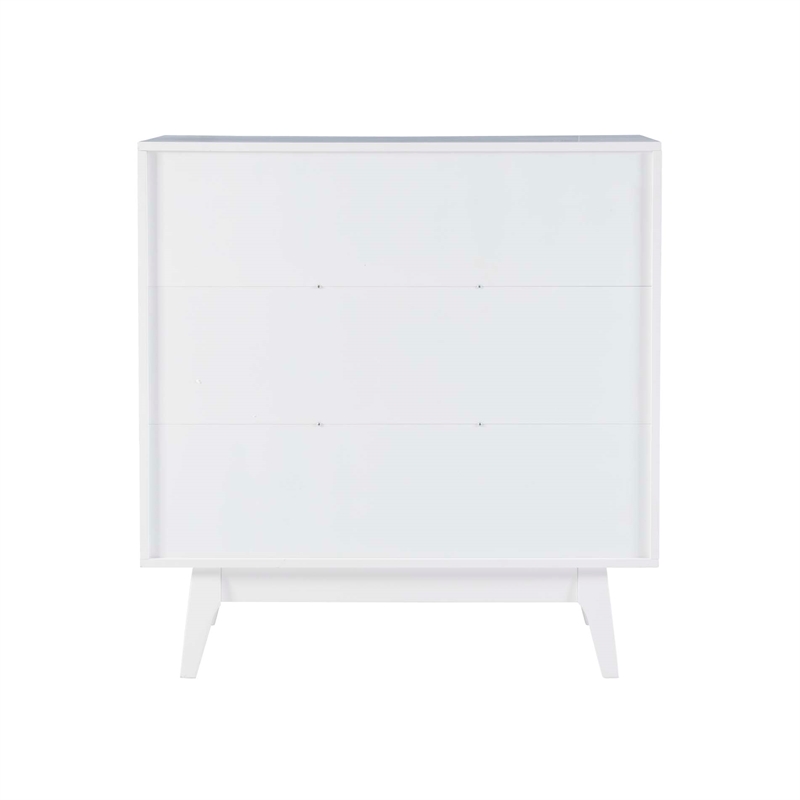 Pemberly Row Set of 3 Bookcase & Filing Cabinet & Desk in White