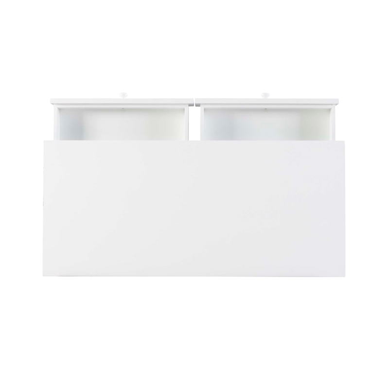 Pemberly Row Set of 3 Bookcase & Filing Cabinet & Desk in White