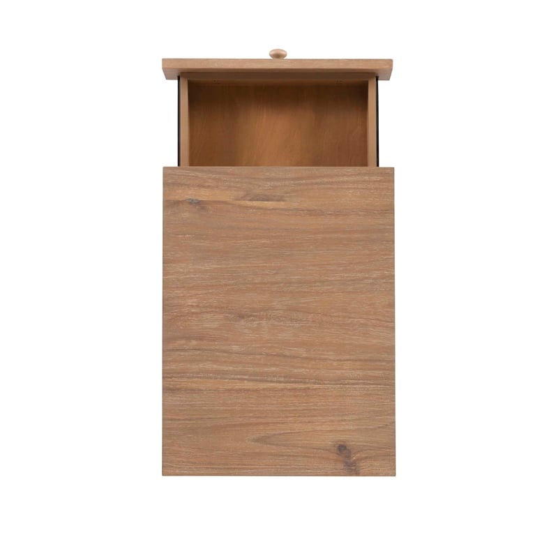 Pemberly Row Set of 2 Bookcase & Filing Cabinet with Rolling Castors in Natural
