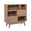 Pemberly Row Set of 2 Bookcase & Filing Cabinet with Rolling Castors in Natural