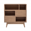 Pemberly Row Set of 2 Bookcase & Filing Cabinet with Rolling Castors in Natural