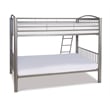 Pemberly Row Set of 2 Metal Youth Cabinet & Full Over Full Bunk Bed with Ladder