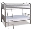 Pemberly Row Set of 2 Metal Youth Cabinet & Full Over Full Bunk Bed with Ladder