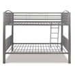 Pemberly Row Set of 2 Metal Youth Cabinet & Full Over Full Bunk Bed with Ladder