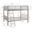 Pemberly Row Set of 2 Metal Youth Cabinet & Full Over Full Bunk Bed with Ladder