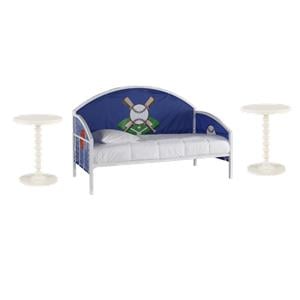 Pemberly Row Set of 3 Youth Daybed & Round Spindle Side Tables