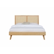 Pemberly Row Set of 4-Piece Woven Rattan Cane Queen Bedroom Set in Natural