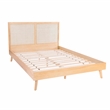 Pemberly Row Set of 4-Piece Woven Rattan Cane Queen Bedroom Set in Natural