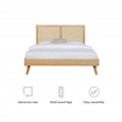 Pemberly Row Set of 4-Piece Woven Rattan Cane Queen Bedroom Set in Natural