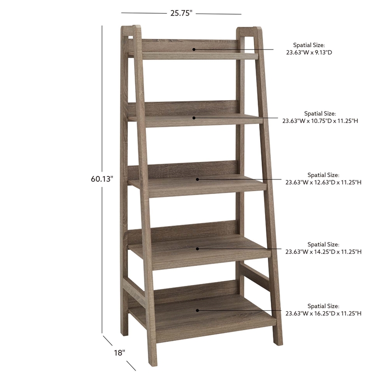 Pemberly Row Set of 3 Filing Cabinet & Ladder Bookcase & Small Space Desk