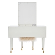 Pemberly Row Set of 5 Lighted Vanity & Fluffy Stool & Dresser & Nightstands