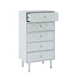 Pemberly Row Set of 4 Dresser & Chest & Nightstands in Glossy Black