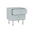 Pemberly Row Set of 4 Dresser & Chest & Nightstands in Glossy Black