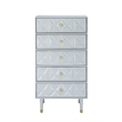 Pemberly Row Set of 4 Dresser & Chest & Nightstands in Glossy Black