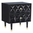 Pemberly Row Set of 3 6-Drawer Dresser & 2-Drawer Nightstands in Glossy Black