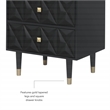 Pemberly Row Set of 3 6-Drawer Dresser & 2-Drawer Nightstands in Glossy Black