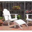 Pemberly Row 4-Piece Adirondack Acacia Wood Outdoor Seating & Table Set in White