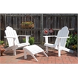 Pemberly Row 4-Piece Adirondack Acacia Wood Outdoor Seating & Table Set in White
