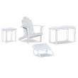 Pemberly Row 4-Piece Adirondack Acacia Wood Outdoor Seating & Table Set in White