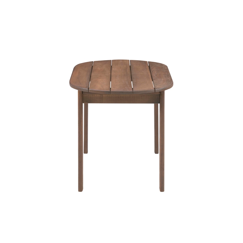 Pemberly Row 4-Piece Adirondack Wood Outdoor Seating & Table Set in Brown