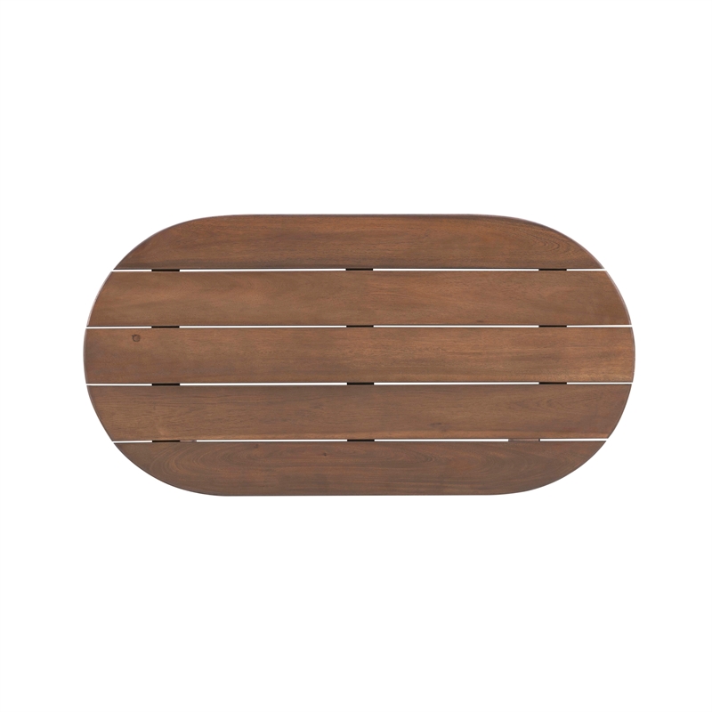 Pemberly Row 4-Piece Adirondack Wood Outdoor Seating & Table Set in Brown