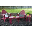Pemberly Row 3-Piece Adirondack Acacia Wood Outdoor Seating & Table Set in Red