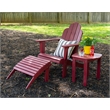 Pemberly Row 3-Piece Adirondack Acacia Wood Outdoor Seating & Table Set in Red